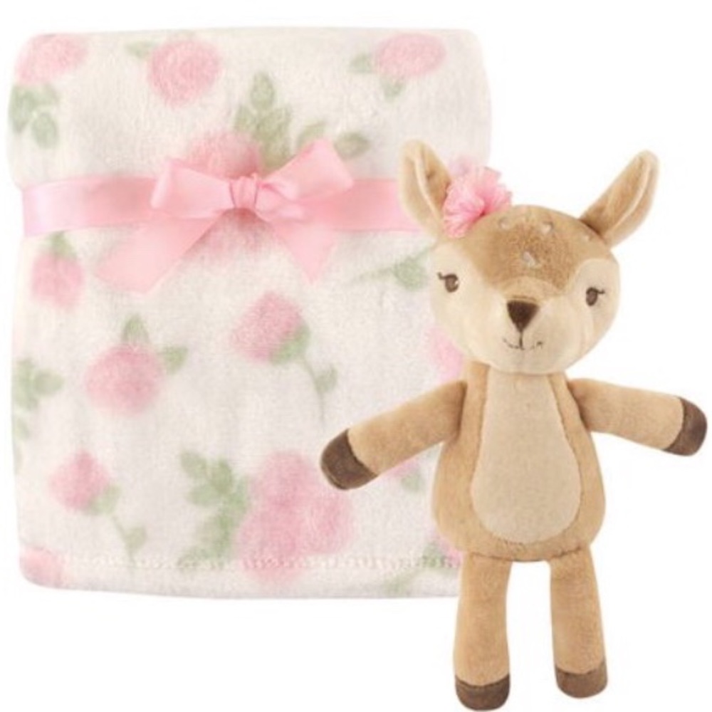 Plush Baby Girl Blanket With Deer